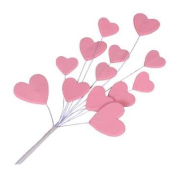 Rózsaszín cukorszív beszúró tortadísz kép