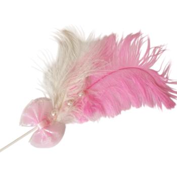 Rózsaszín tollas tortadísz kép