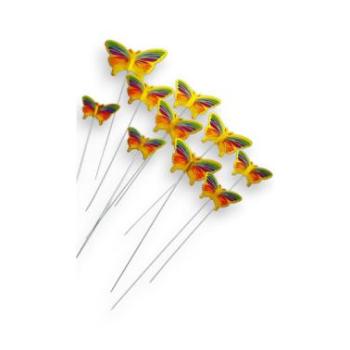 Sárga pillangó tortadísz beszúró, 10 db kép