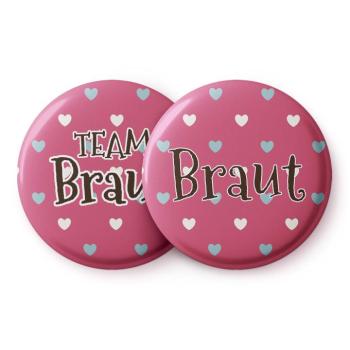 Spielehelden Bunte Herzen jelvények leánybúcsú ajándék 12 kitűző 5,6 cm extra nagy leánybúcsú ajándék kép