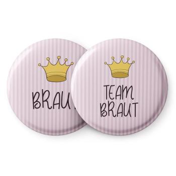 Spielehelden Korona jelvények leánybúcsú ajándék 12 kitűző 5,6 cm extra nagy leánybúcsú ajándék kép