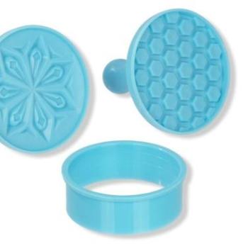 Sütipecsét Szett Kiszúróval, 3 Részes – Hópehely és Méhsejt Minták kép