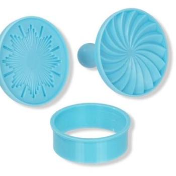 Sütipecsét szett kiszúróval, Műanyag – spirál és nap minta (3 db) kép