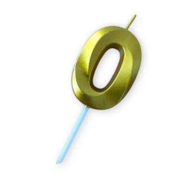 Számgyertya 0, arany színű kép