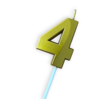 Számgyertya 4, arany színű kép