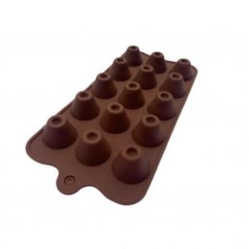 Szilikon bonbon forma, 15 adagos - Kúp alakú, tölthető üreggel kép