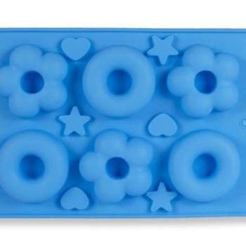 Szilikon Fánk Sütőforma, 6 Adagos– Virág és Kör Alakú kép