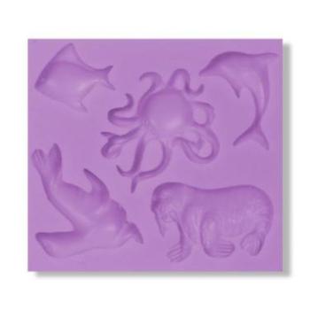 Szilikon fondant forma - Óceán állatai, 6 mintával kép