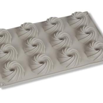 Szilikon Minikuglóf Forma – 12 Adagos, Csavart minta kép