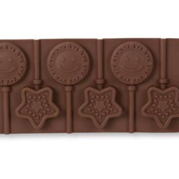 Szilikon nyalókaforma – Smiley és csillag alakú kép