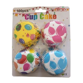 Színes lufis muffin papír 100 db kép