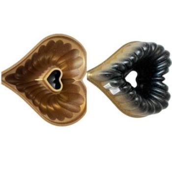 Szív alakú kuglóf sütőforma lyukas 27 cm kép