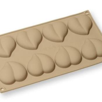 Szív alakú szilikon mousse forma - 8 adag, romantikus desszertekhez kép