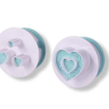 Szív fondant kiszúró készlet, Különböző méret – 2 db, rugós  kép