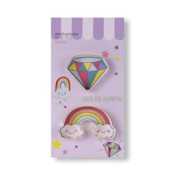 Szivárvány és gyémánt alakú sütemény kiszúró készlet kép