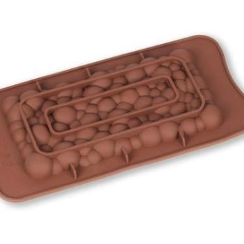 Táblás csoki forma – szilikon, buborék mintával kép