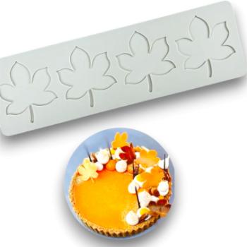 Tenyeres levél alakú csoki dísz készítő szilikon forma, 4 adagos kép