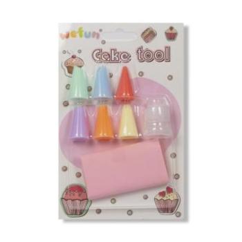 Tortadíszítő készlet - színes díszítőcsövek és szilikon habzsák kép