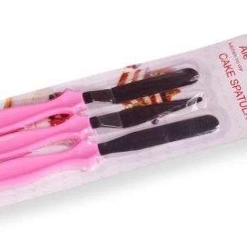 Tortadíszítő Spatula Készlet – 3 Darabos, Kisméretű, Tökéletes Díszítéshez kép