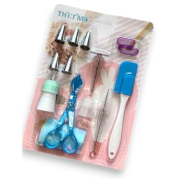 Tortadíszítő szett 14 részes - Csövek, habzsák kiegészítőkkel kép