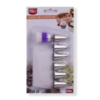 Tortadíszítő szett 8 részes – habzsák, díszítőcső, csatlakozó kép