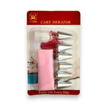 Tortadíszítő szett habzsák, díszítőcsövek, csatlakozó, 8 részes kép