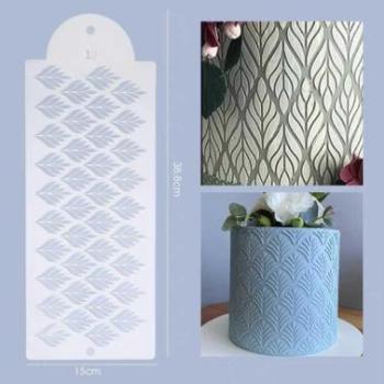 Tortastencil 7 ágú levél mintás 35*15 cm, műanyag kép