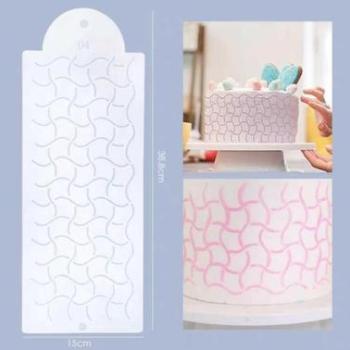 Tortastencil hullámos négyzetek 35*15 cm, műanyag kép