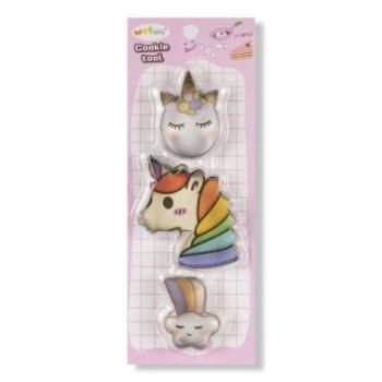 Unikornis és szivárvány kiszúrók – 3 részes sütemény dekorációhoz kép