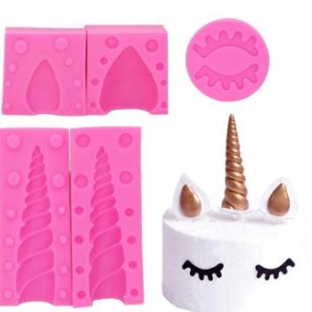 Unikornis szarv, fül és szem készítő szilikon fondant forma kép