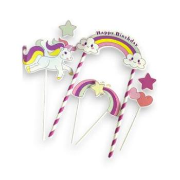 Unikornis tortadekoráló készlet, 9 részes kép