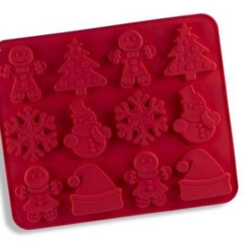 Ünnepi Szilikon Csoki- és Bonbonforma – Karácsonyi Design, 12 Adagos kép