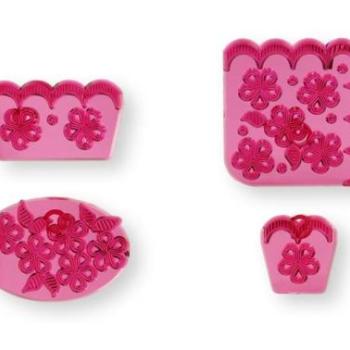 Virág Szegélyminta Készítő Kiszúró Készlet – 3 Darabos Szett Torta Díszítéshez kép