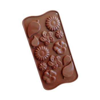 Virágos és leveles szilikon csokoládéforma kép