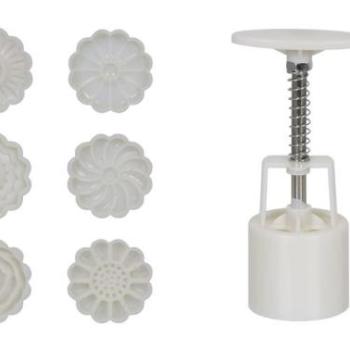 Virágos Kekszpecsét Készlet, Műanyag – 7 Részes Süteményekhez kép