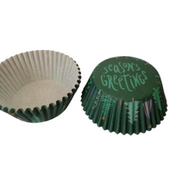 Zöld fenyőfás karácsonyi muffin papír 100 db kép
