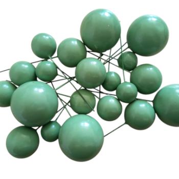 Zöld gömbdekoráció tortára 20 db kép