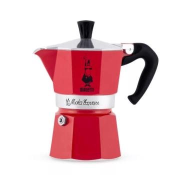Bialetti Moka Express kotyogós kávéfőző, 3 adagos – piros