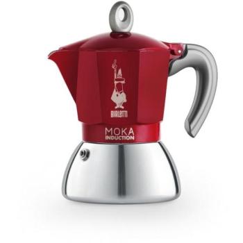 Bialetti Moka Induction kotyogós kávéfőző, 4 adagos – piros kép