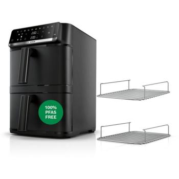 Bosch MAFD661B4 két fiókos emeletes AirFryer 12L fekete Serie6 kép