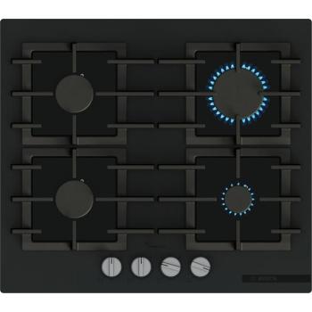 Bosch Serie 6, Gáz főzőlap, 60 cm, Edzett üveg, Fekete, PPP6AAI40