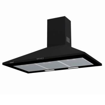 Cata Omega 900 BK/M fekete Fali páraelszívó LED világítás 1 db motor,1100 m3/h,58-72 dB,90 cm széles,C Energiaosztály kép