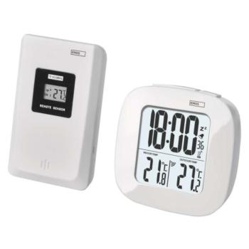 Digitális hőmérő, vezeték nélküli érzékelővel, ébresztőóra, dátum E0127 kép