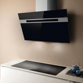 Elica STRIPE BL/A/90/LX fekete üveg Fali páraelszívó Halogén világítás 1 db motor,625 m3/h,50-65 dB,90 cm széles,C kép