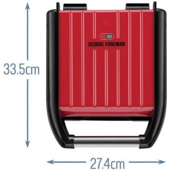 George Foreman 25030-56 Gril Compact Steel Red kép