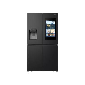 Hisense RQ760N4IFE MultiDoor hűtőszekrény, fekete, NoFrost, Multi Air Flow, Víz- és jégadagoló, Smart screen, Wi-Fi, kép