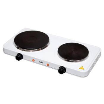 Home HG R 02WH hordozható elektromos főzőlap, dupla, teljesítmény 1000 W + 1500 W, ∅15 cm + ∅18 cm főzőfelület, zománcozott készülékház, fehér kép