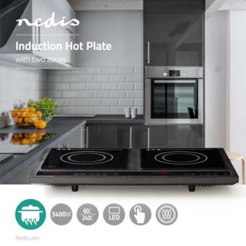 Indukciós Főzőlap | Főzőzónák: 2 | 3400 W | Túlmelegedés elleni védelem | Fekete | Időzítő | Turbó üzem | Gyerekzár | LCD Kijelző kép