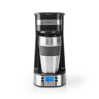 Kávéfőző | Kávé filter | 0.4 l | 1 Csészék | Bekapcsolás időzítő | Ezüst / Fekete kép