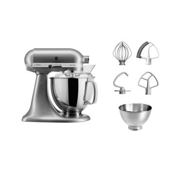 KitchenAid Artisan billenőfejes konyhai robotgép 4,8 L extra tartozékokkal – ezüst kép